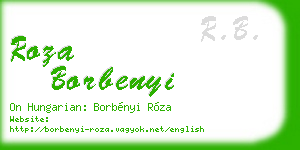 roza borbenyi business card